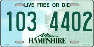 NH license plate 1034402