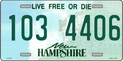 NH license plate 1034406