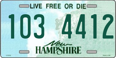 NH license plate 1034412