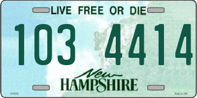 NH license plate 1034414