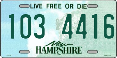 NH license plate 1034416