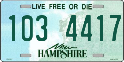 NH license plate 1034417