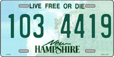 NH license plate 1034419
