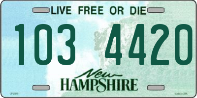 NH license plate 1034420