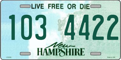 NH license plate 1034422