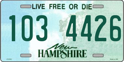 NH license plate 1034426