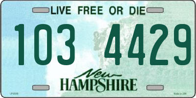 NH license plate 1034429