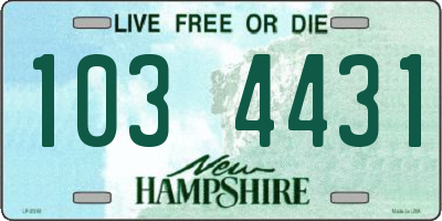 NH license plate 1034431