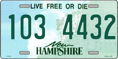 NH license plate 1034432