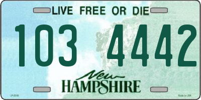 NH license plate 1034442