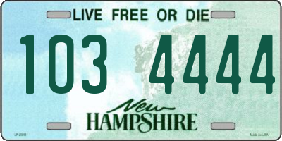 NH license plate 1034444