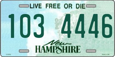 NH license plate 1034446