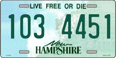 NH license plate 1034451