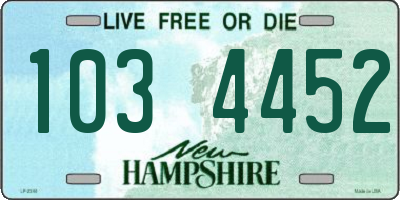 NH license plate 1034452