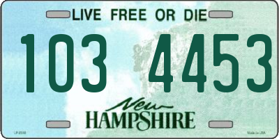 NH license plate 1034453