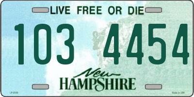 NH license plate 1034454