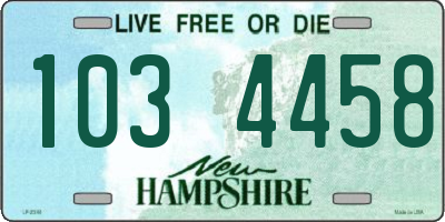 NH license plate 1034458