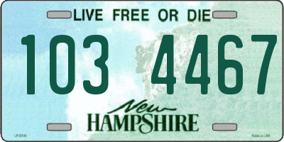 NH license plate 1034467