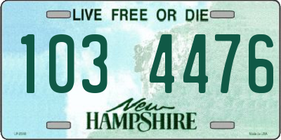NH license plate 1034476