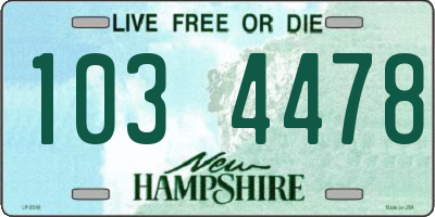 NH license plate 1034478