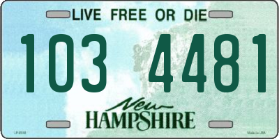 NH license plate 1034481