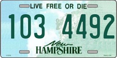 NH license plate 1034492