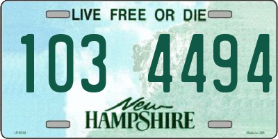 NH license plate 1034494