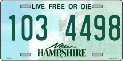 NH license plate 1034498