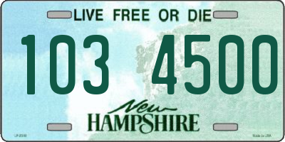 NH license plate 1034500