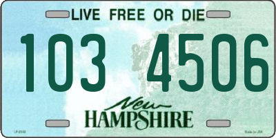 NH license plate 1034506