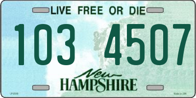 NH license plate 1034507
