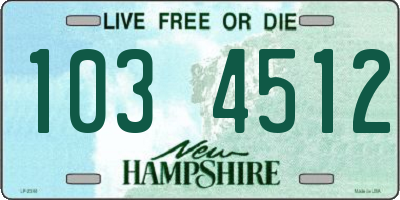NH license plate 1034512