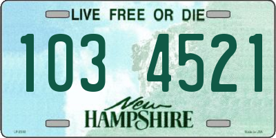 NH license plate 1034521