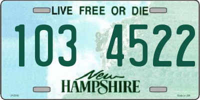 NH license plate 1034522