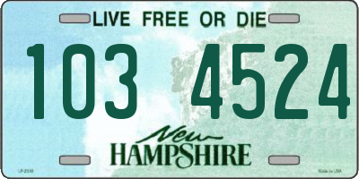 NH license plate 1034524