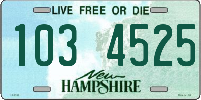 NH license plate 1034525