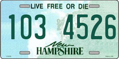 NH license plate 1034526