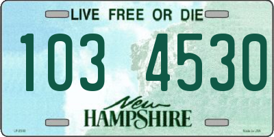 NH license plate 1034530