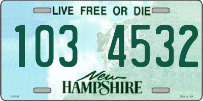 NH license plate 1034532