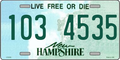 NH license plate 1034535