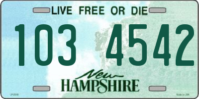 NH license plate 1034542