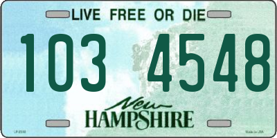 NH license plate 1034548