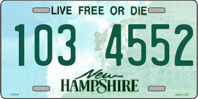 NH license plate 1034552