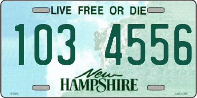 NH license plate 1034556