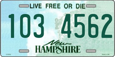NH license plate 1034562