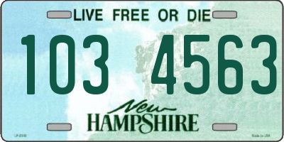 NH license plate 1034563