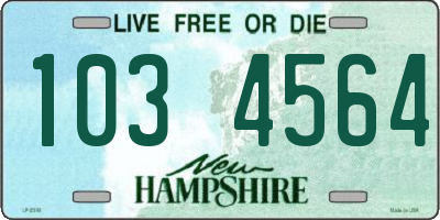 NH license plate 1034564