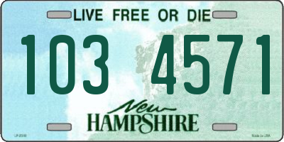 NH license plate 1034571