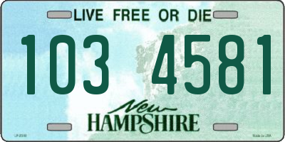 NH license plate 1034581