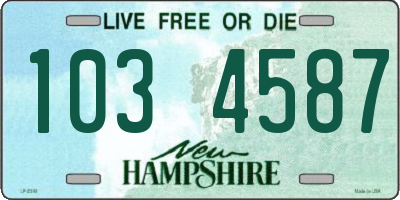 NH license plate 1034587